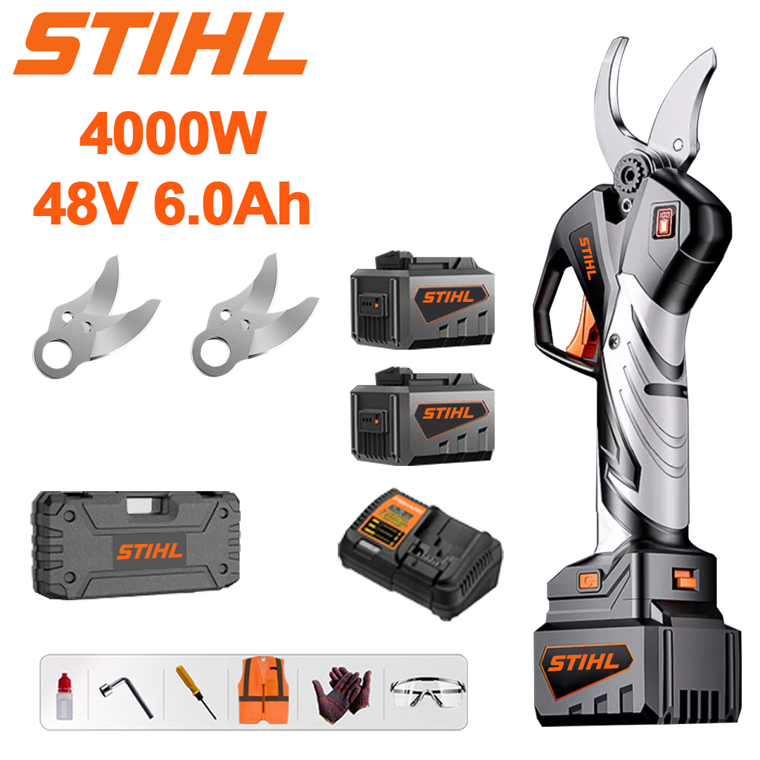 4000 W-os szénkefe nélküli motor (10 óra akkumulátor-élettartam) + LED-es teljesítményjelző + 48 V 6,0 Ah akkumulátor * 2 + töltő + SK9 ötvözet penge * 2